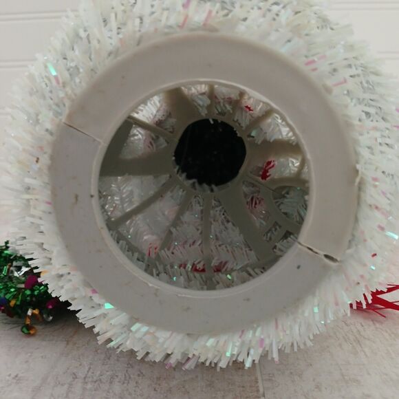 Christmas Tinsel Snowman 12" Candy Cane Wreath Christmas Decoration - Picture 9 of 9